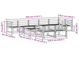 Outdoor Sofa Set 9 pcs White Solid Acacia Wood 3387823