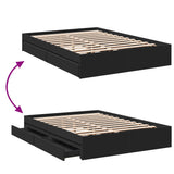 Bed Frame with Drawers without Mattress Black 120x200 cm 3280665