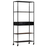 Book Cabinet 80x35x180 cm Rough Mango Wood & Iron 323734