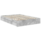 Storage Bed Concrete Grey 135 x 190 cm Engineered Wood 3409920