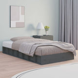 Bed Frame without Mattress Grey 75x190 cm Small Single Small Single Solid Wood 820698