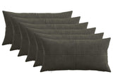 Cushion Cover 6 pcs ALMELO Anthracite 50 x 80 cm Corduroy 915218