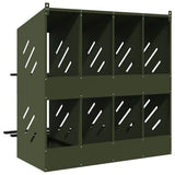 Chicken Nesting Box with 8 Compartments Olive Green Metal 864349