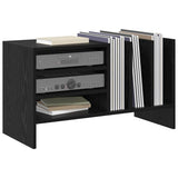 Record Cabinet Black Oak 78.5 x 35 x 45 cm Engineered Wood 891073