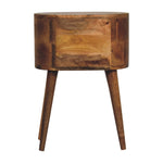 Mini Oak-ish Rounded Bedside Table IN3330