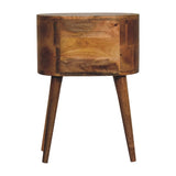 Mini Oak-ish Rounded Bedside Table IN3330