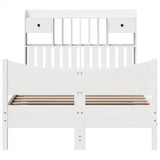 Bed Frame without Mattress White 135x190 cm Double Solid Wood Pine 3323393
