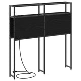Storage Headboard with Shelf Black oak 80 cm Engineered wood 859725