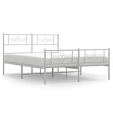 Metal Bed Frame without Mattress with Footboard White 150x200cm 355336