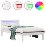 Bed Frame with Headboard White 75 x 190 cm Solid Pine Wood 872846