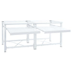 Double Washing Machine Pedestal with Pull-Out Shelves White 4009871