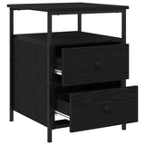 Bedside Cabinet Black Oak 34 x 35.5 x 50 cm Engineered Wood 862921