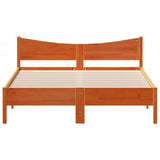 Bed Frame without Mattress Wax Brown 150x200 cm King Size Solid Wood Pine 3216368