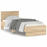 Bed Frame without Mattress with Headboard Sonoma Oak 75x190 cm Small Single 838661
