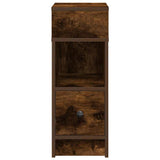 Bedside Cabinets 2 pcs with Drawer Smoked Oak 25x31x66 cm 858623