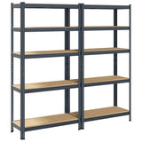 5-Layer Storage Shelves 2 pcs Anthracite Steel&Engineered Wood 4016952