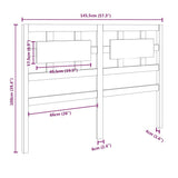 Bed Headboard Grey 145.5x4x100 cm Solid Wood Pine 818042