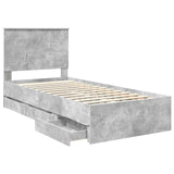 Bed Frame with Drawer Concrete Grey 90 x 200 cm Engineer Wood 3409506