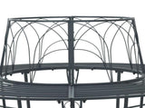 Tree Bench 8-Seater 160 x 89 cm Steel Silver Grey Round 42029513