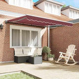 Retractable Awning Manual Burgundy Red 300x250 cm Fabric 3329955