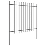 Garden Fence Grey 5.1 x 1.5 m Powder-coated steel 3334052