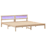 Bed Frame with Headboard Brown 200 x 200 cm Solid pine wood 3385745