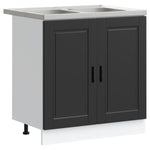 Sink Base Cabinet with Door Porto 2 pcs Black 80 x 46 x 84.5 cm 3315022