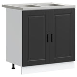 Sink Base Cabinet with Door Porto 2 pcs Black 80 x 46 x 84.5 cm 3315022