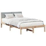 Bed frame Brown and light grey 120 x 200 cm Solid pine wood 878539