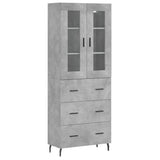 Highboard Concrete Grey 69.5x34x180 cm Engineered Wood 3198421