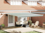 Retractable Awning Green and White 400 x 300 cm 3330720