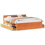 Bed Frame without Mattress with Headboard Wax Brown 180x200 cm Super King Solid Wood Pine 3308758