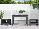 3 Piece Garden Bistro Set Grey Solid Wood Pine 3157705