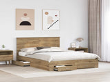 Bed Frame with Drawer Artisan Oak 140 x 190 cm Engineered Wood 3409648