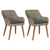 Garden Chair 2 pcs Black 62.5 x 55 x 82 cm Poly Rattan 42006213