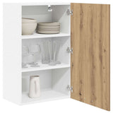 Hanging Cabinet with Door Artisan Oak and White 50 x 31 x 80 cm 884273