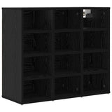 Shoe Cabinet Black Oak 77.5 x 30 x 67 cm Engineered Wood 875214