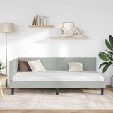 Corner Bed Frame with Headboard Light grey 100 x 200 cm Velvet 42016438
