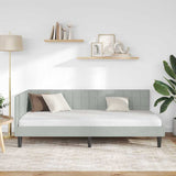 Corner Bed Frame Light Grey 100 cm x 200 cm Velvet 42016438