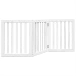 Dog Gate Foldable 3 Panels White 150 cm Poplar Wood 352244
