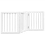 Dog Gate Foldable 3 Panels White 150 cm Poplar Wood 352244