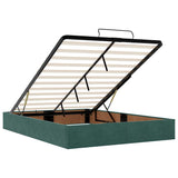 Ottoman Bed with Mattresses Dark Green 140x200cm Velvet 3313406