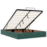 Ottoman Bed with Mattresses Dark Green 140x190cm Velvet 3313472