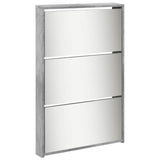 Shoe Cabinet with Mirror 5-Layer Concrete Grey 63x17x169.5 cm 3228281