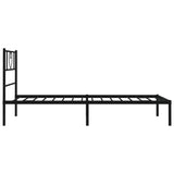 Metal Bed Frame without Mattress with Headboard Black 80x200cm 355454