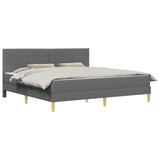 Bed Frame with Mattress Dark Grey 180 x 200 cm Fabric 3415254