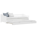 Pull-out Sofa Bed Frame without Mattress White Pinewood 90x200 cm 283149