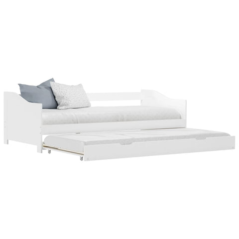 Pull-out Sofa Bed Frame without Mattress White Pinewood 90x200 cm 283149