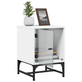 Bedside Cabinets with Glass Doors 2 pcs White 35x37x50 cm 836519