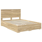 Bed Frame with Drawer Sonoma Oak 135 x 190 cm Engineered Wood 3411316